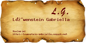Löwenstein Gabriella névjegykártya